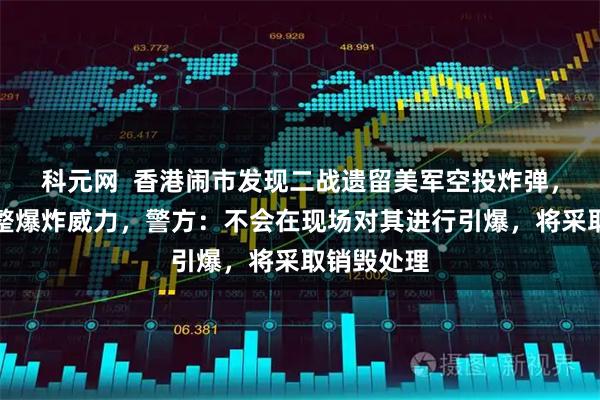 科元网  香港闹市发现二战遗留美军空投炸弹，仍具备完整爆炸威力，警方：不会在现场对其进行引爆，将采取销毁处理